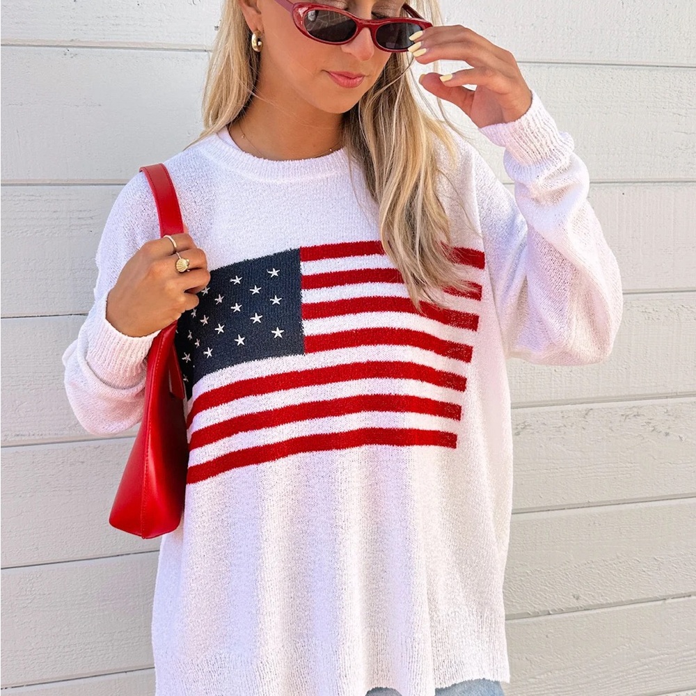 Show Me Your MuMu White Flag Sweatshirt